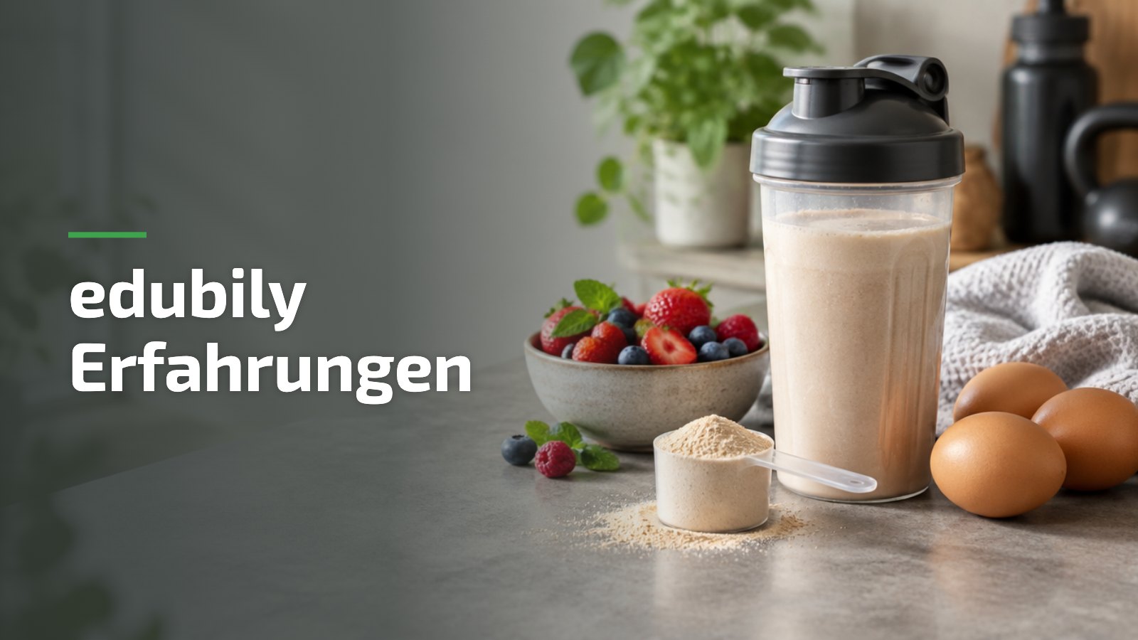 edubily Erfahrungen: Protein-Shake mit Beeren und Eiern nach dem Training
